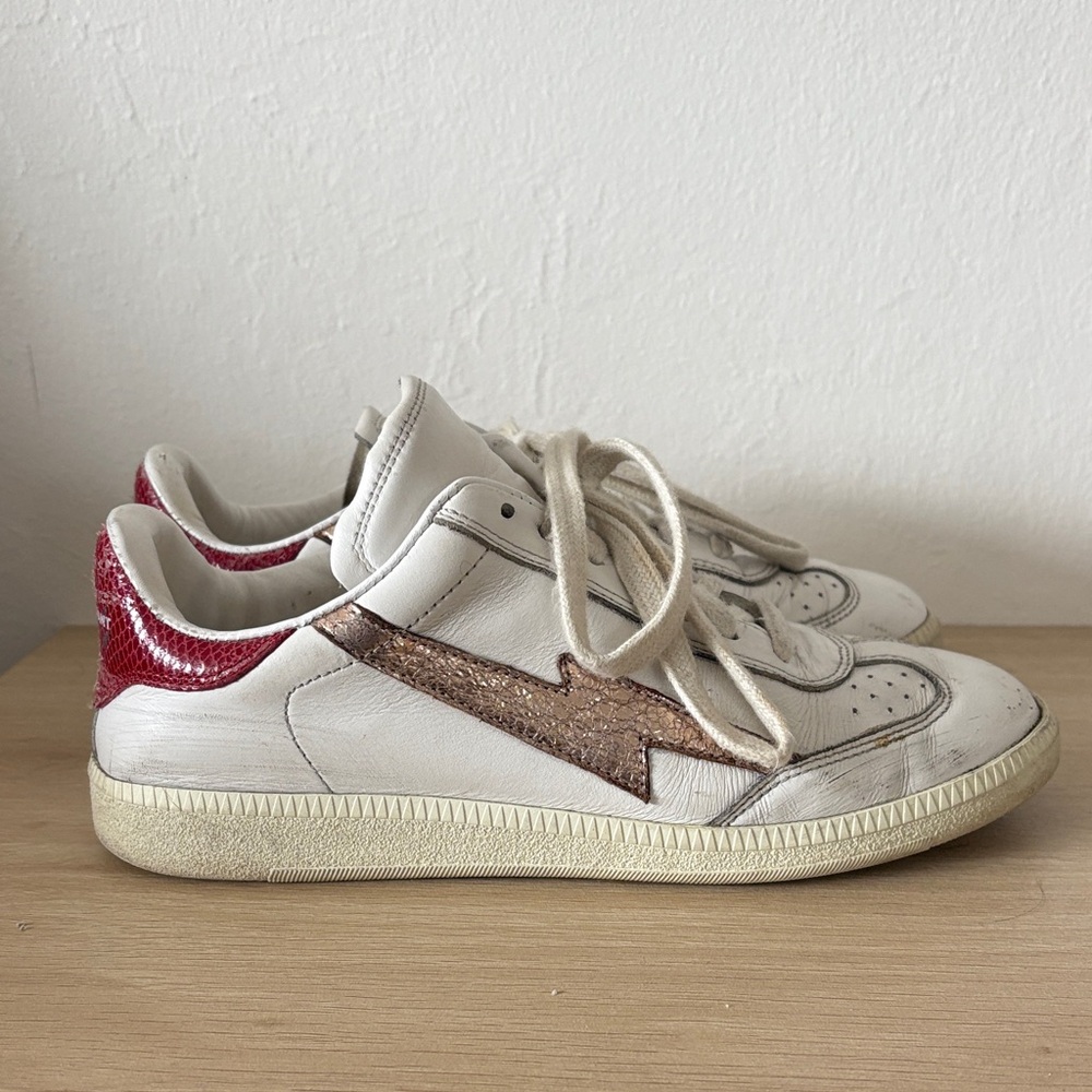 Isabel Marant White and Red Sneakers